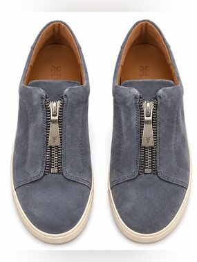 Frye Lena Zip Low Sneakers Blue Suede Jeans Size 8.5M NIB